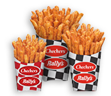 Small, Medium and Large boxes of fries