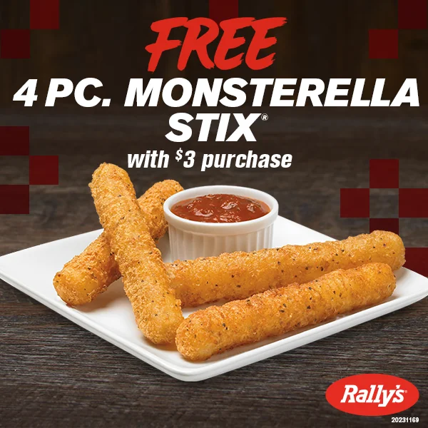 free 4-piece monsterella stix with $3 purchase